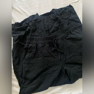 Wide leg linen pants